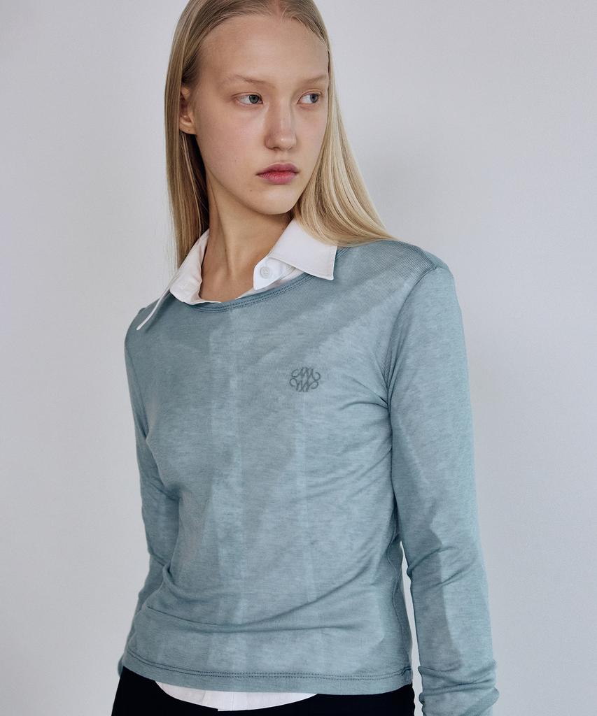 Nigaennikol [Essential] Wool Tencel Tee_Sky Blue