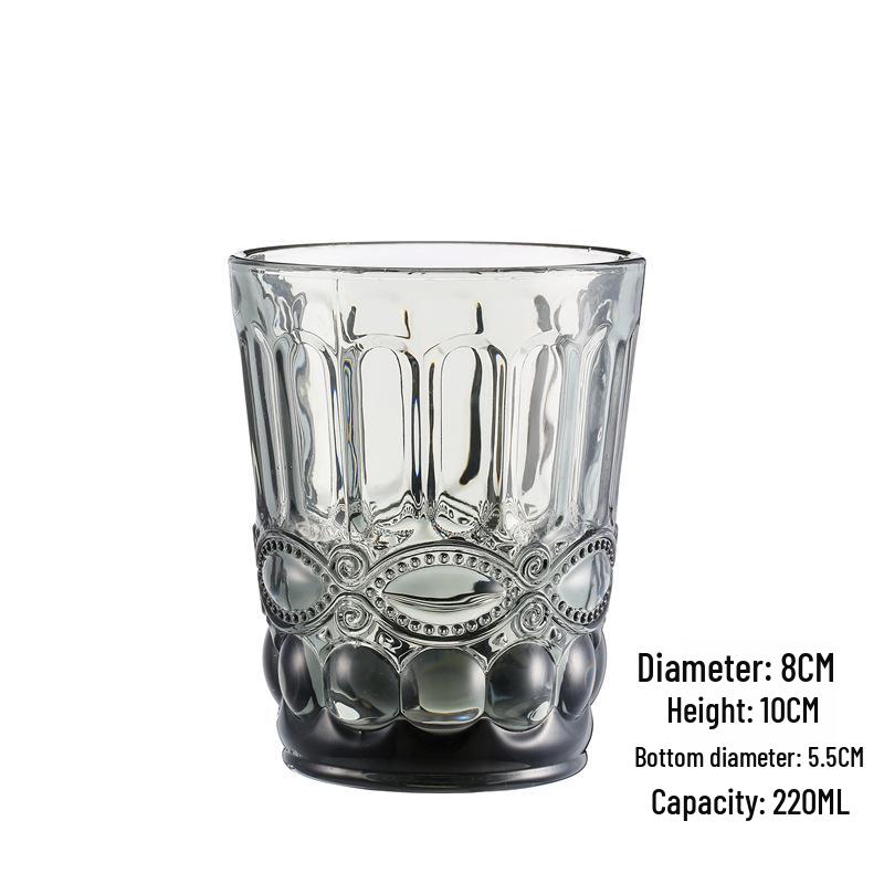 Embossed Glass Tumbler: Versatile Cup for Mouthwash, Juice, Milk, or Beer