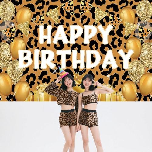 Leopard Print Birthday Tapestry, 180x120cm, Leopard Print, Birthday Backdrop, Photography Backdrop, Wall Decor, Party Decor, Instagrammable, Social Me