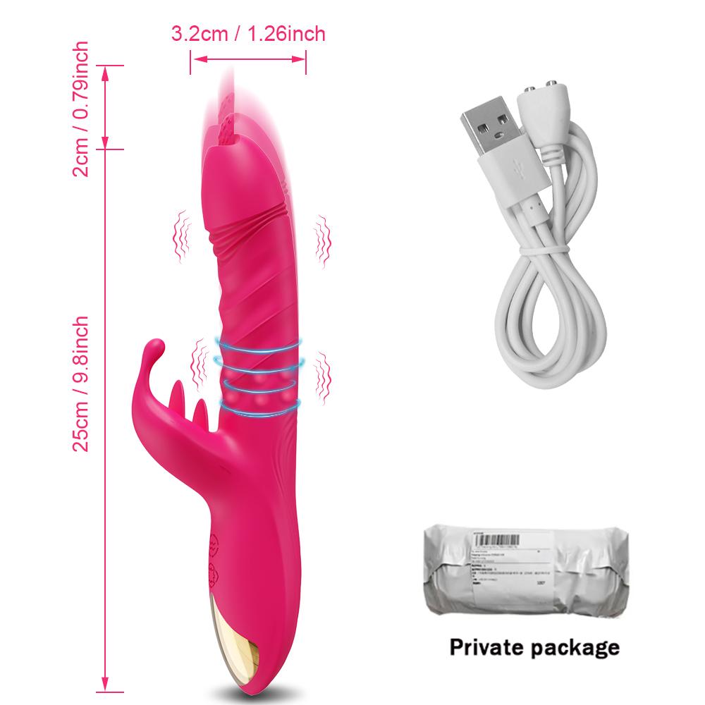 Rabbit Vibrator Telescopic Vibration G Spot Clitoris Stimulator Dildo Vibrators Female Nipple Masturbation Sex Toys for Women