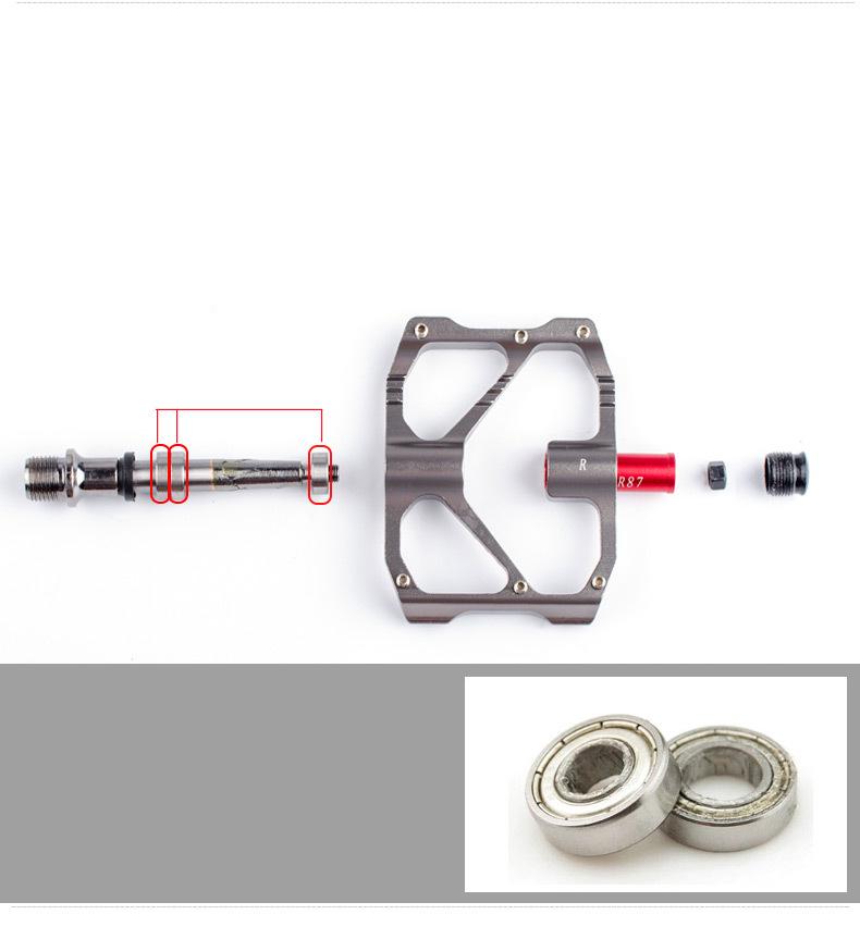 For Classic Ultralight Bicycle Pedals 3-Bearing Chromoly Axle Aluminum Alloy Body Removable Anti-Slip Pins BMX Road MTB 3