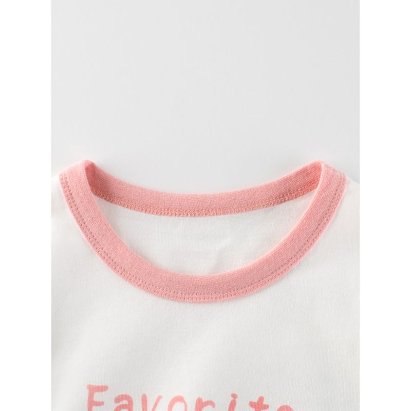 27home Children's Clothing Spring and Autumn Girl Pig Fake Two-Piece Bottoming Shirts Babies' Long Sleeve T-shirt Baby Pure Cotton Clothes