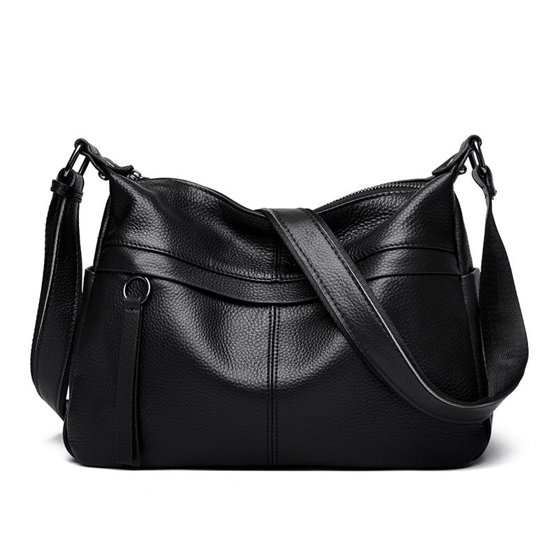 Vintage Leather Shoulder Crossbody Bag for Women  Solid Luxury Bag  Genuine Leather Satchel  Female Messenger Bag