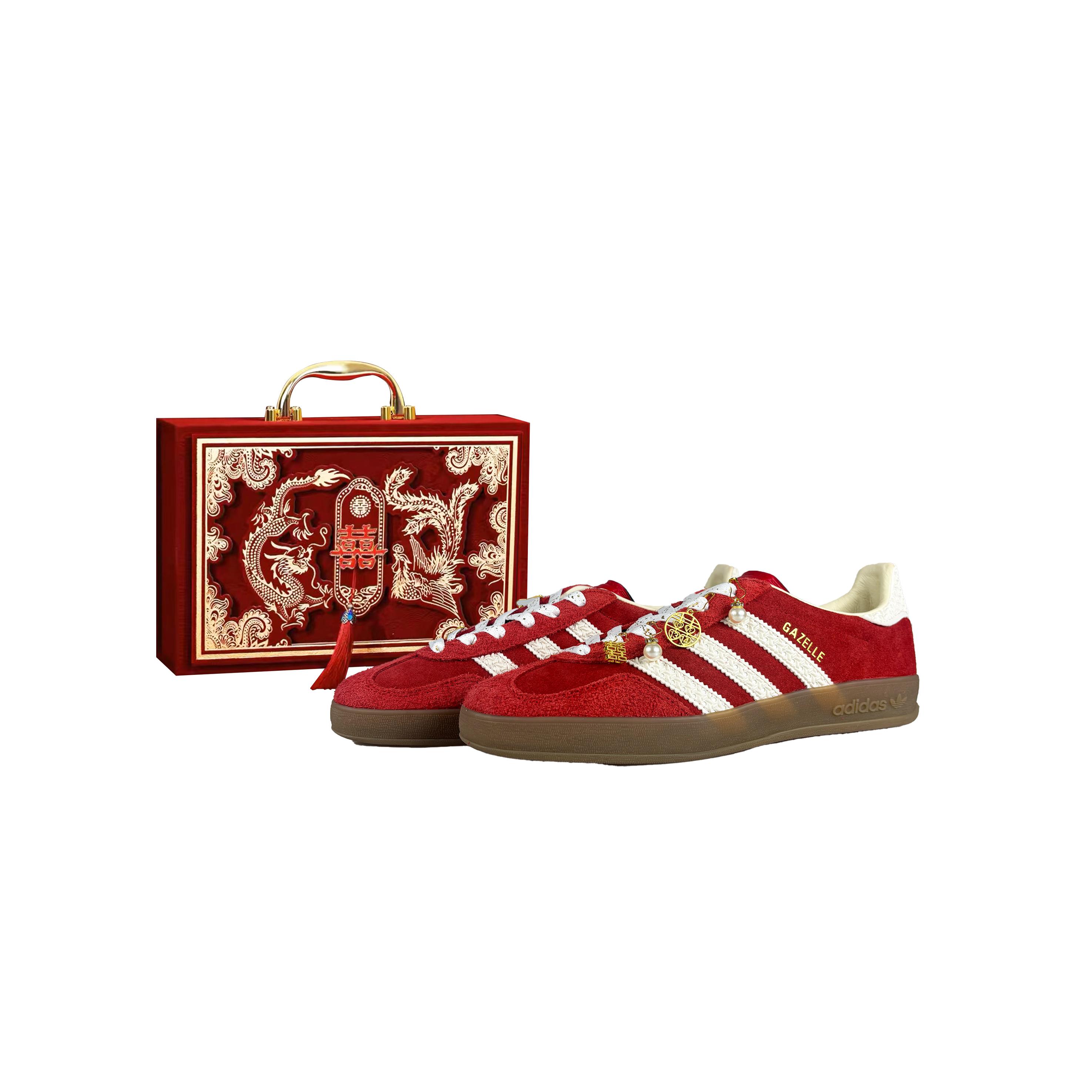 

Adidas Originals GAZELLE INDOOR A Match Made In Heaven Abrasion Resistant Low top Skateboard Shoes Unisex Red IF1808(Team1274-) 40⅔