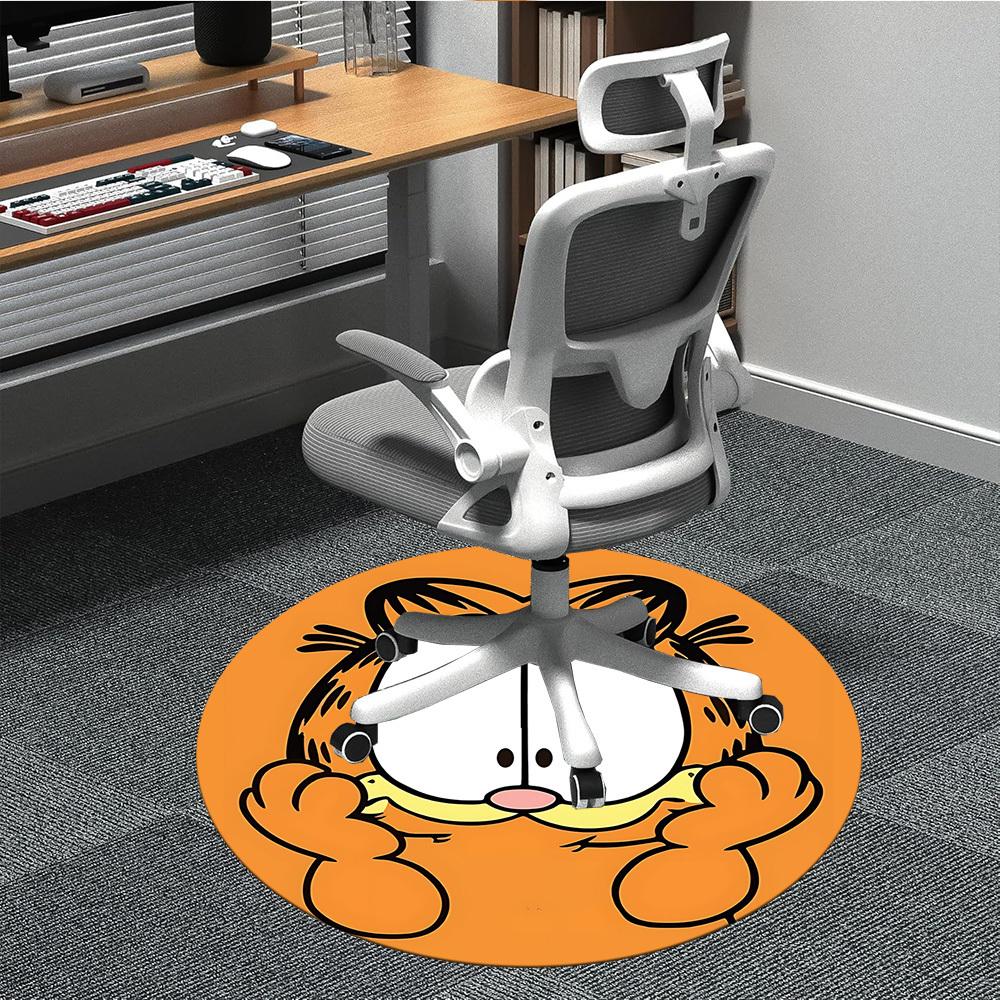 

1pc Garfield Cat Office Round Area Rug,Bedroom Living Room Home Decor, Room Deco a1016124 80cm by 80cm