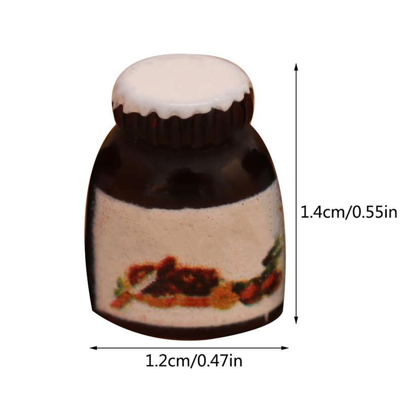1set Dollhouse Miniature Fruit Jam Mini Simulation Strawberry Sauce Honey Jam Bottle Model Kitchen Food Toys Decor Accessories
