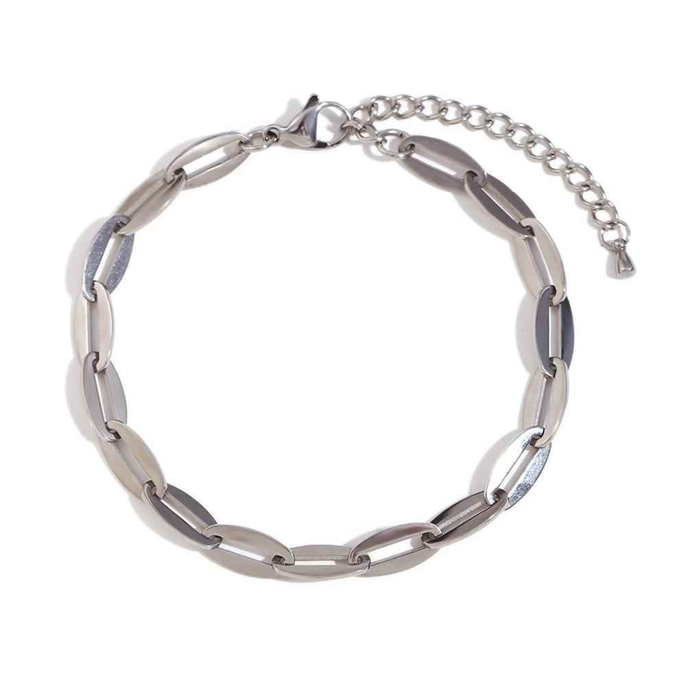 

MamacitaSlay Minimalist Lip Chain anklets trendy women s stainless steel jewelry Vacation Beach waterproof summer accessories серебряный