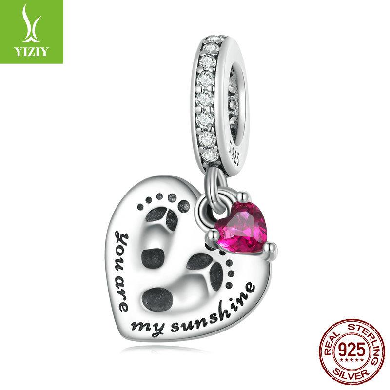 Mother'S Day Family Series S925 Silver Beaded Wind Diy Bracelet Accessories Loose Beads