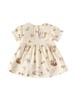 Girls' Summer Floral Cotton Princess Dress - Short-Sleeved Fashionable Outfit