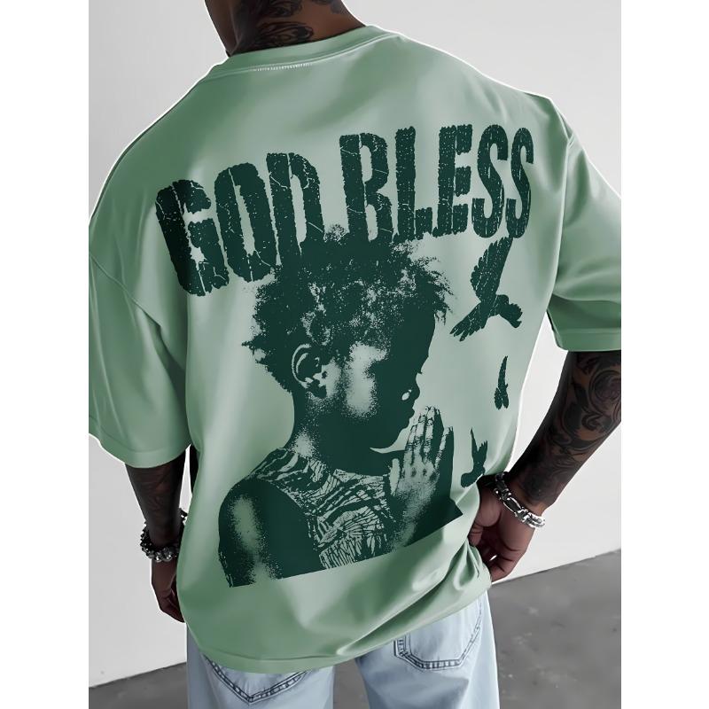 The new men's T-shirt for the summer of 2025 features a casual fashionable comfortable and breathable 3D letter pattern print