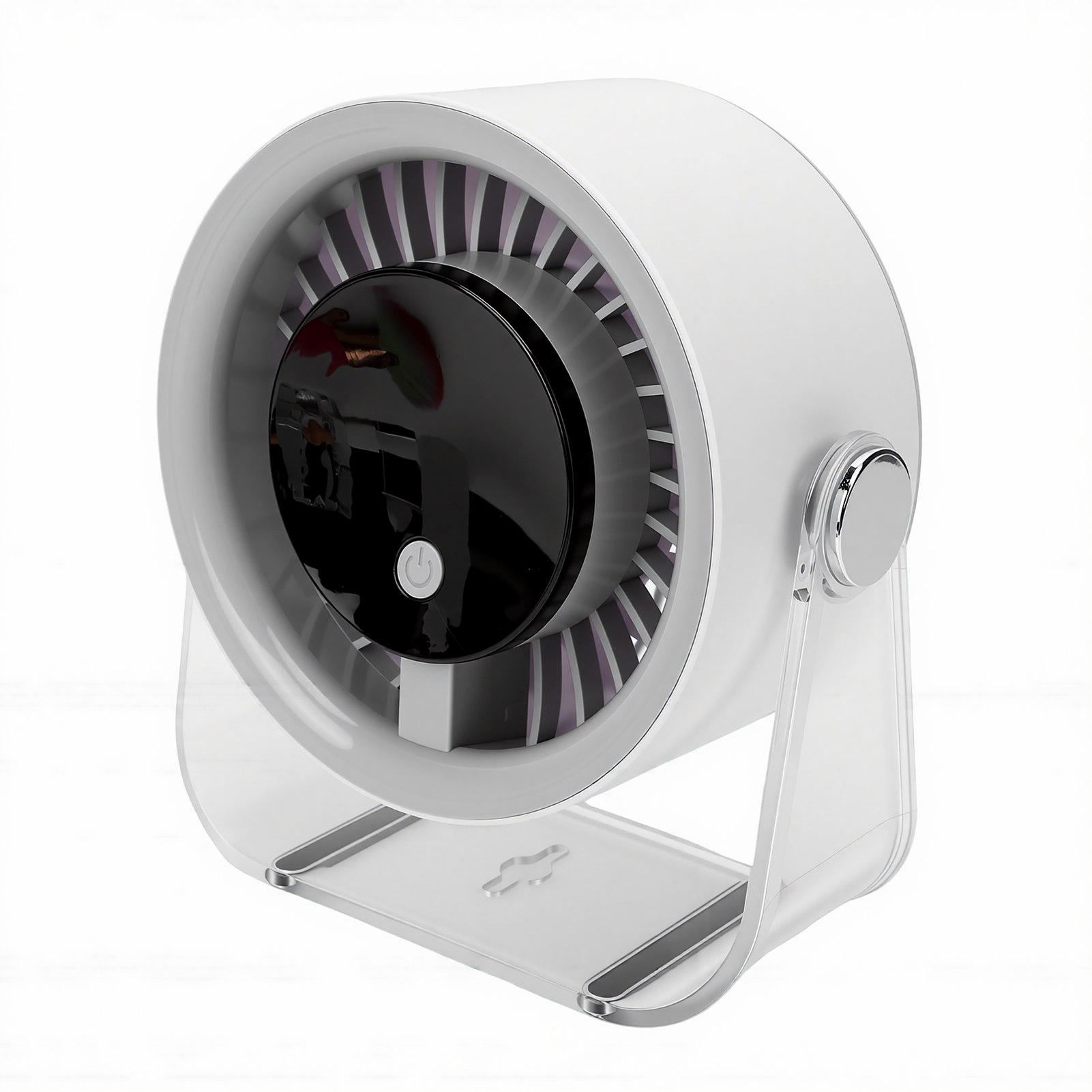 Desk Fan 5W 5 Wind Speeds 360 Degree Adjustable USB Rechargeable Wall Mountable Table Air Circulator Fan белый