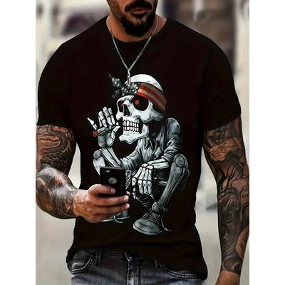 Men's Printed Versatile Top Casual Simple Short Sleeve Fashion Breathable T-Shirts Men’s