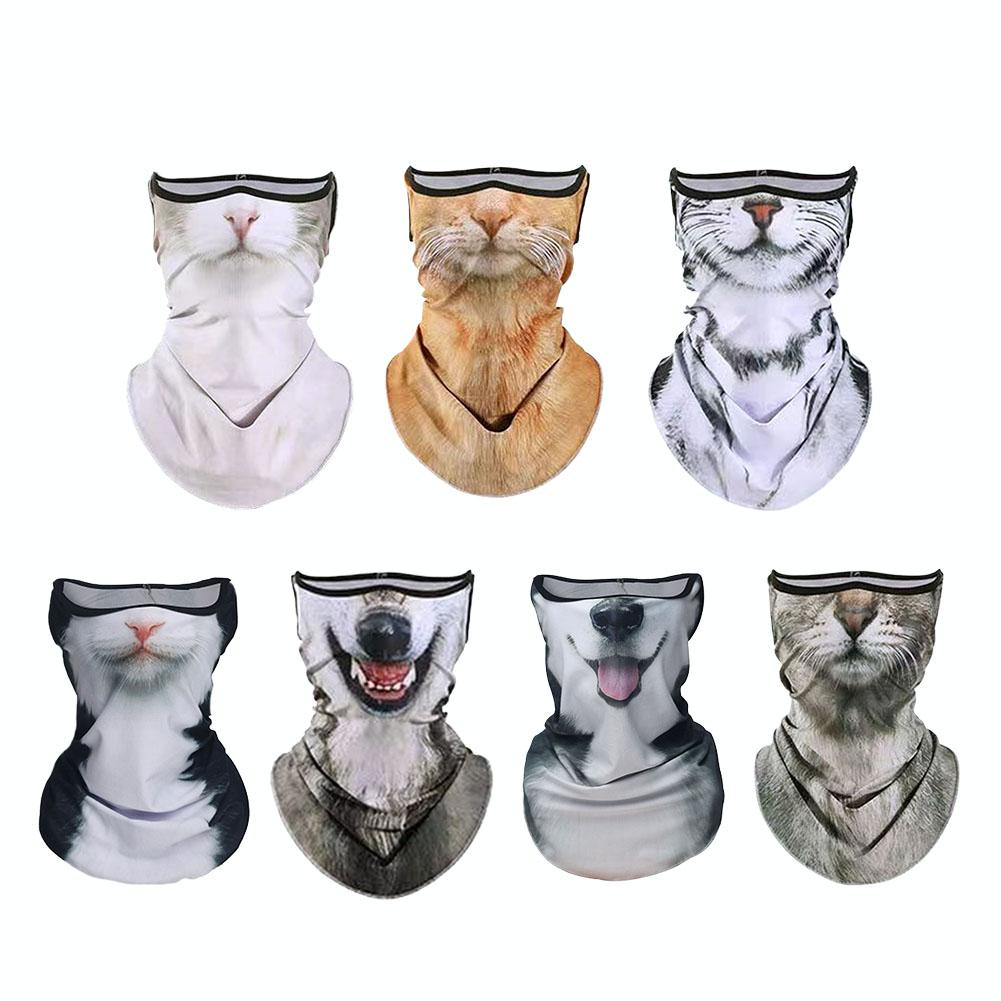 3D Cute Animal Balaclava Motorcycle Motocross Ski Snowboard Hat Helmet Liner Cat Dog Biker Neck Warmer Face Cap Cycling Headgear