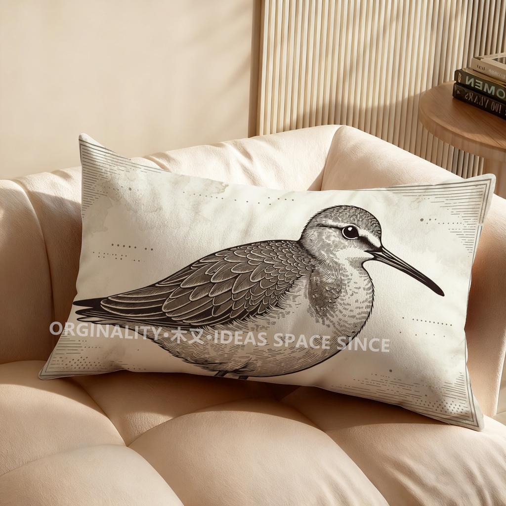 2D Stylish Bird-Print Rectangular Pillow Suitable For Sofa Bedroom Car Pillow Cover Cushion Rectangular Back Cushion