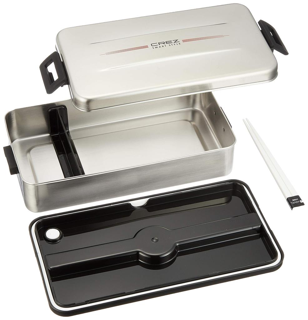 Asbel Bento Box 1 Tier 800mL Krez SS-800L With Bag Stainless Steel 3609