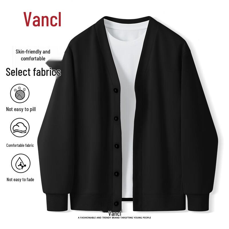 

VANCL Men s Casual V-Neck Cardigan Sweatshirt 3XL