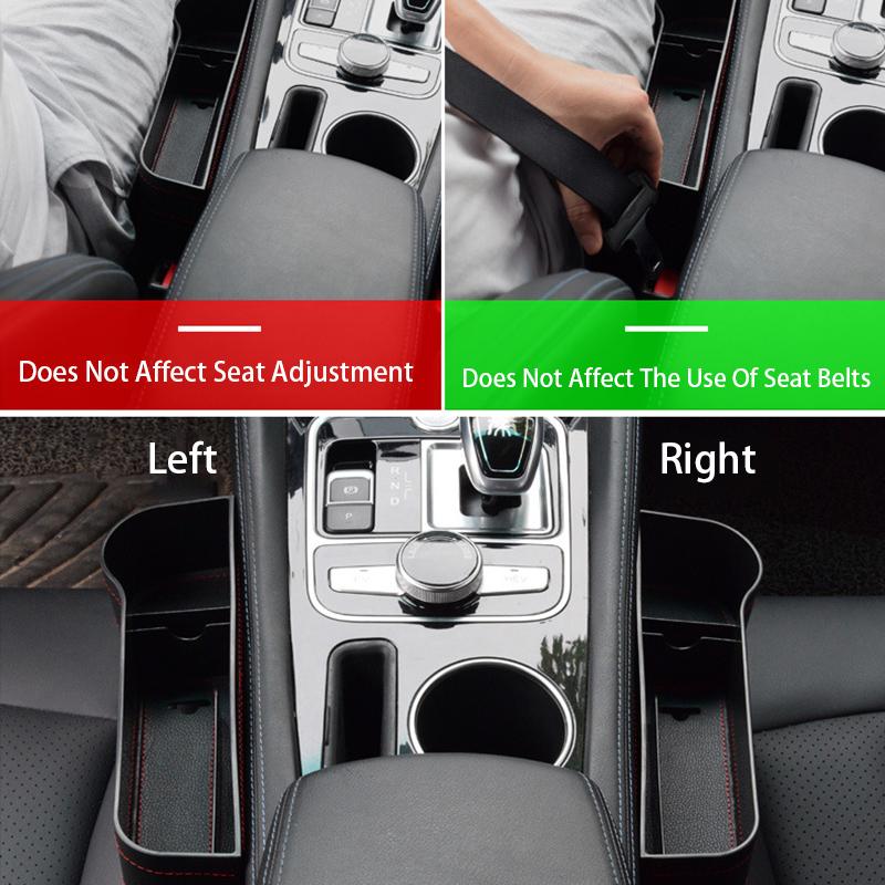 Car Seat Gap Storage Box Multifunctional Leather Storage Box Seat Storage Card Phone Key Clip Storage Bag Accessory Inside Car