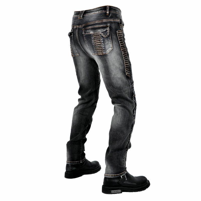 Men's Vintage Kevlar Motorcycle Jeans - Elastic, Fall-Resistant Riding Pants