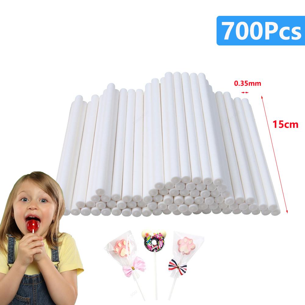 20-1500Pcs Solid Core White Paper Lollipop Sticks for Party Dining Chocolate Sugar Candy Lolly Pop Sucker Sticks Cake Pop Stick