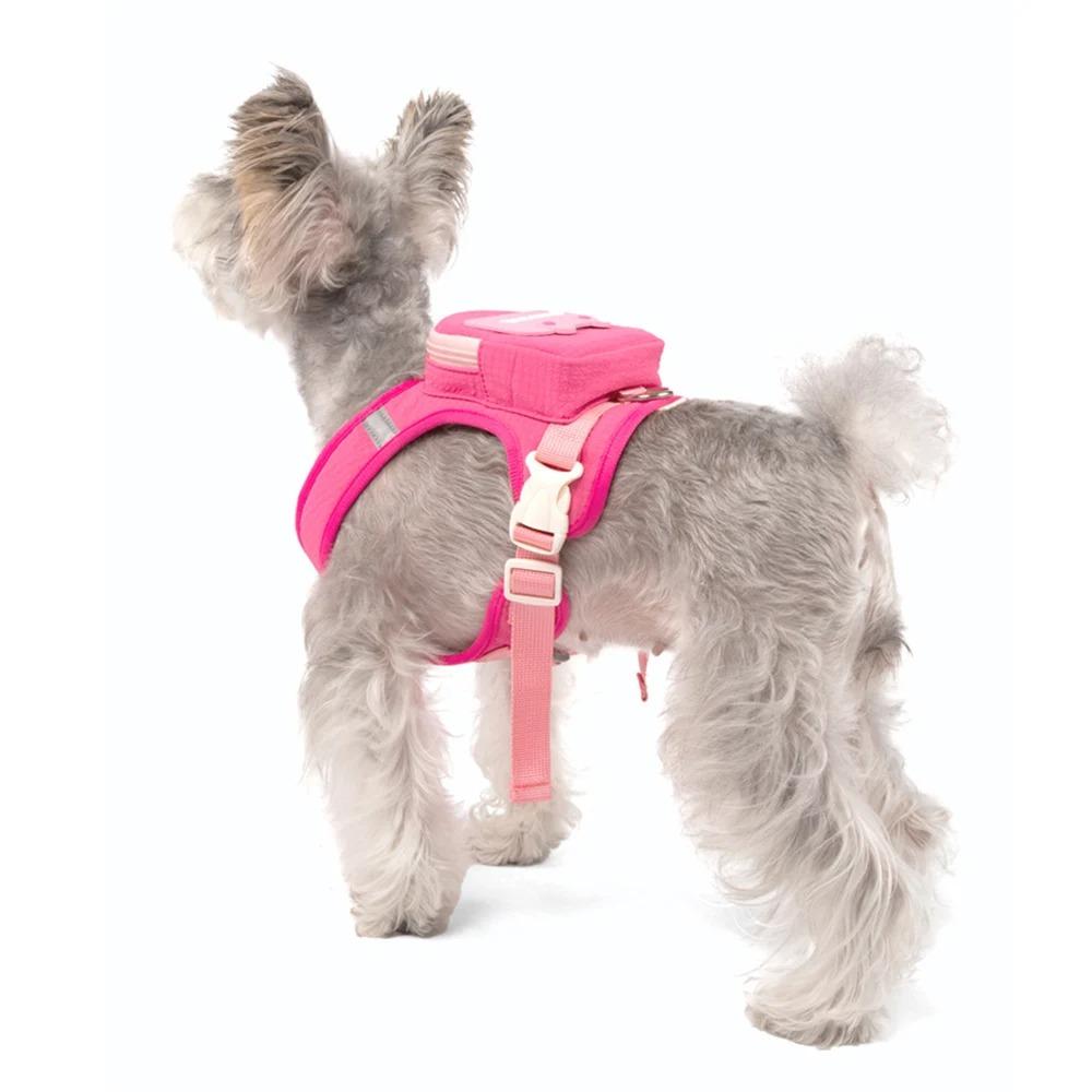 Adjustable Pet Walking Harness Plaid Outdoor Self-Carrying Bag for Small Medium Dogs