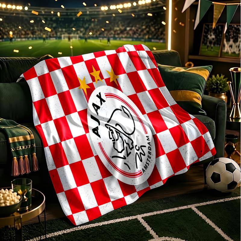 Coperta Plaid Ajax Amsterdam Coperta in Flanella Peluche per Divano Letto Regali per Uomini Donne Coperta da Viaggio Picnic Regali di Natale per Fan