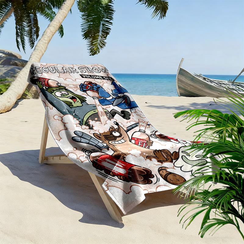 Qu-Xiu Regular 2D Flat Print Beach Towel, Large Soft Quick Dry Towel for Beach Camping SwimmingZSTJ0915341