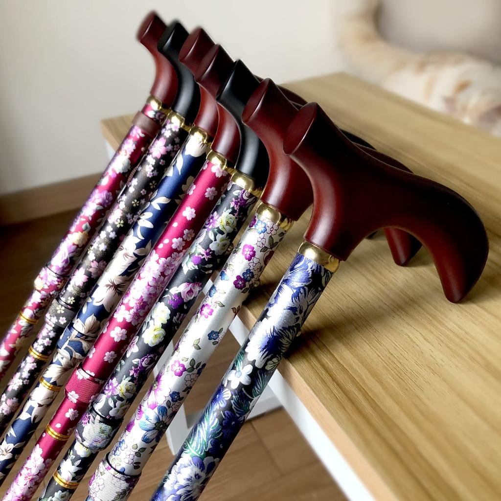 Wellfan Dream Life Walking Stick, Patterned Folding Telescopic Cane, Flower Violet