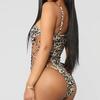 Women's Swimwear Sexy Leopard Printing Sling Bandage One-piece Swimsuit