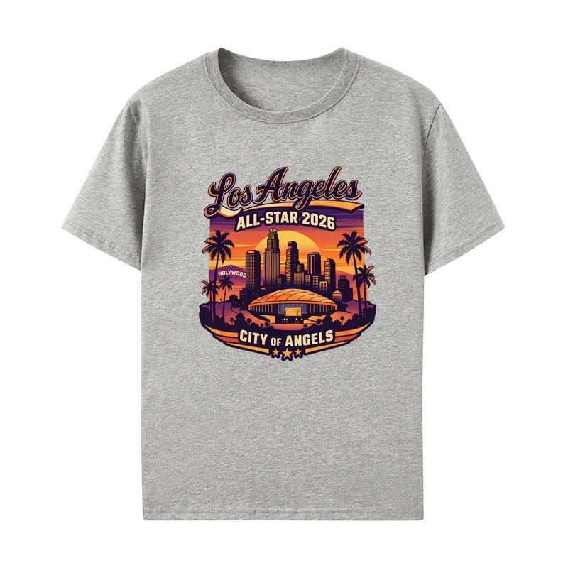Memorial Los Angeles Game Short Sleeve TShirt Pure Cotton Comfortable Breathable Youthful Style for Unisex New Summer Wear