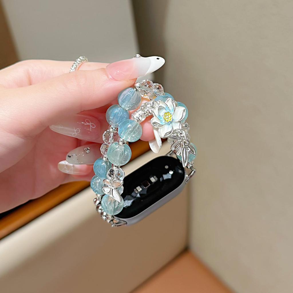 Glazed Lotus Beaded Strap for Xiaomi 10 Smart Band, Huawei GT6, and Apple iWatch 11