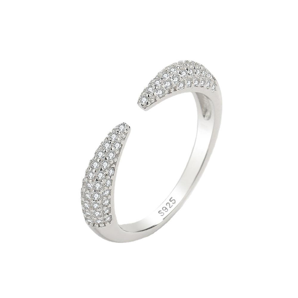 

POMOiii Новая творческая стрела Полный бриллиант Пара Кольцо Женская полая открытие Регулируемый палец День святого Валентина Ювелирные изделия