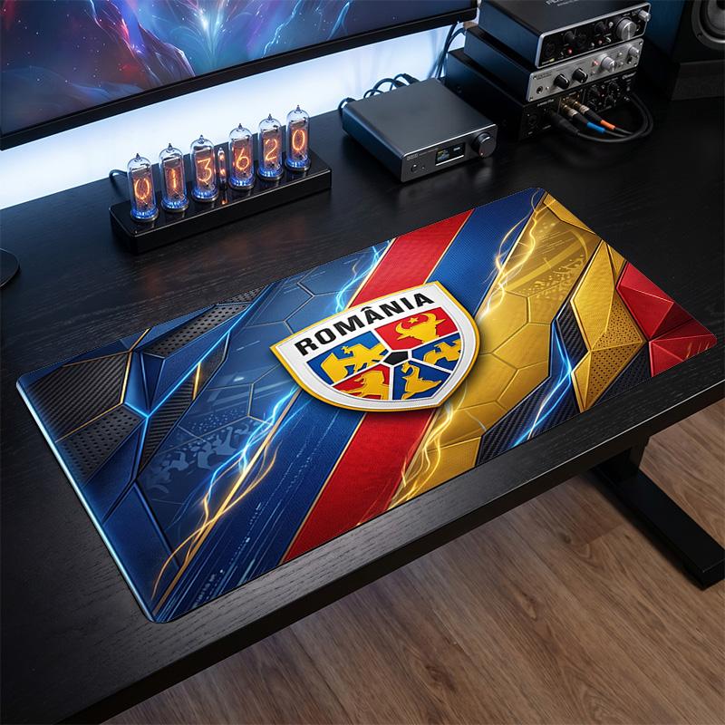 Romania Football Crest Mouse Pad, Extended Non Slip Rubber Desk Mat for Gaming Office Laptop Fan Gift