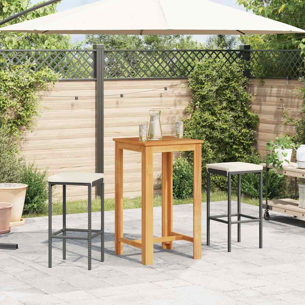 Vidaxl 3-Cz. Black Garden Bar Furniture Set