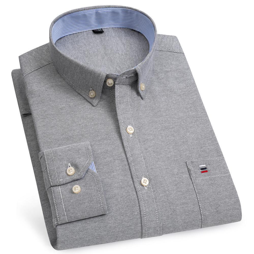 Klasyczne koszule z długim rękawem w kratę - Regularny krój, Zapinane na guziki, Wygodna 100% bawełna, Idealne na co dzień, Zaprojektowane dla mężczyzn