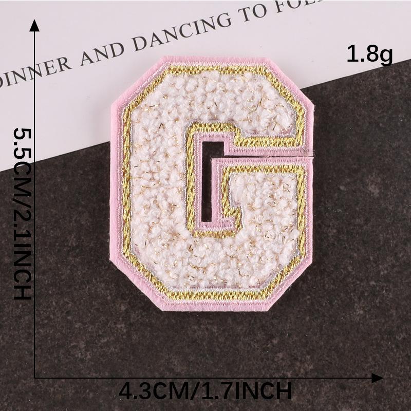 Computer Embroidery Gold Silk Towel Embroidery Cloth Label English Alphabet Hand Account Diy Patch Accessories Chenier Embroidery Cloth Sticker