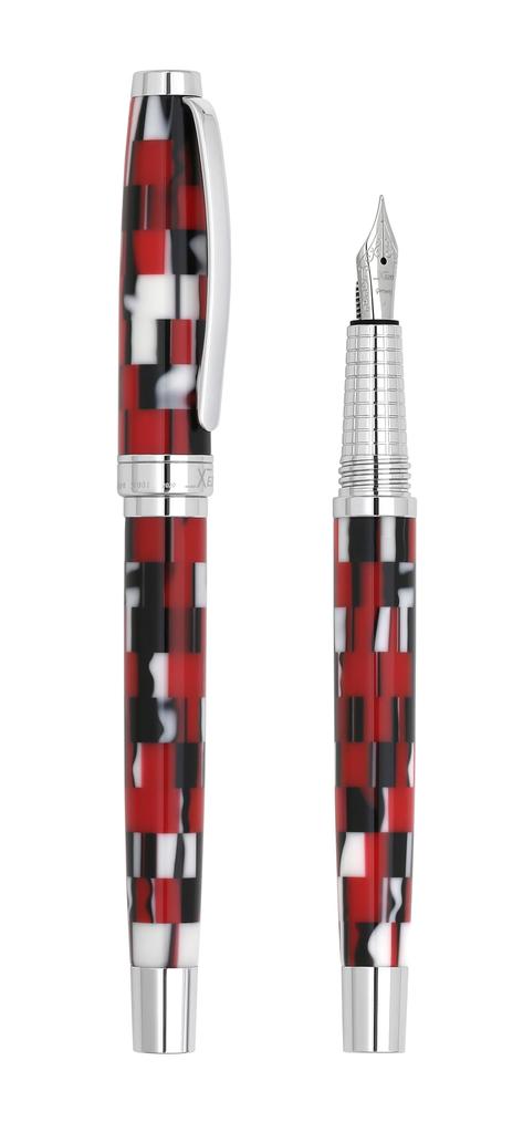 Xezo Urbanite II Trek Red Retro Style Serial Fine Point Fountain No Two Are Pen. Alike.
