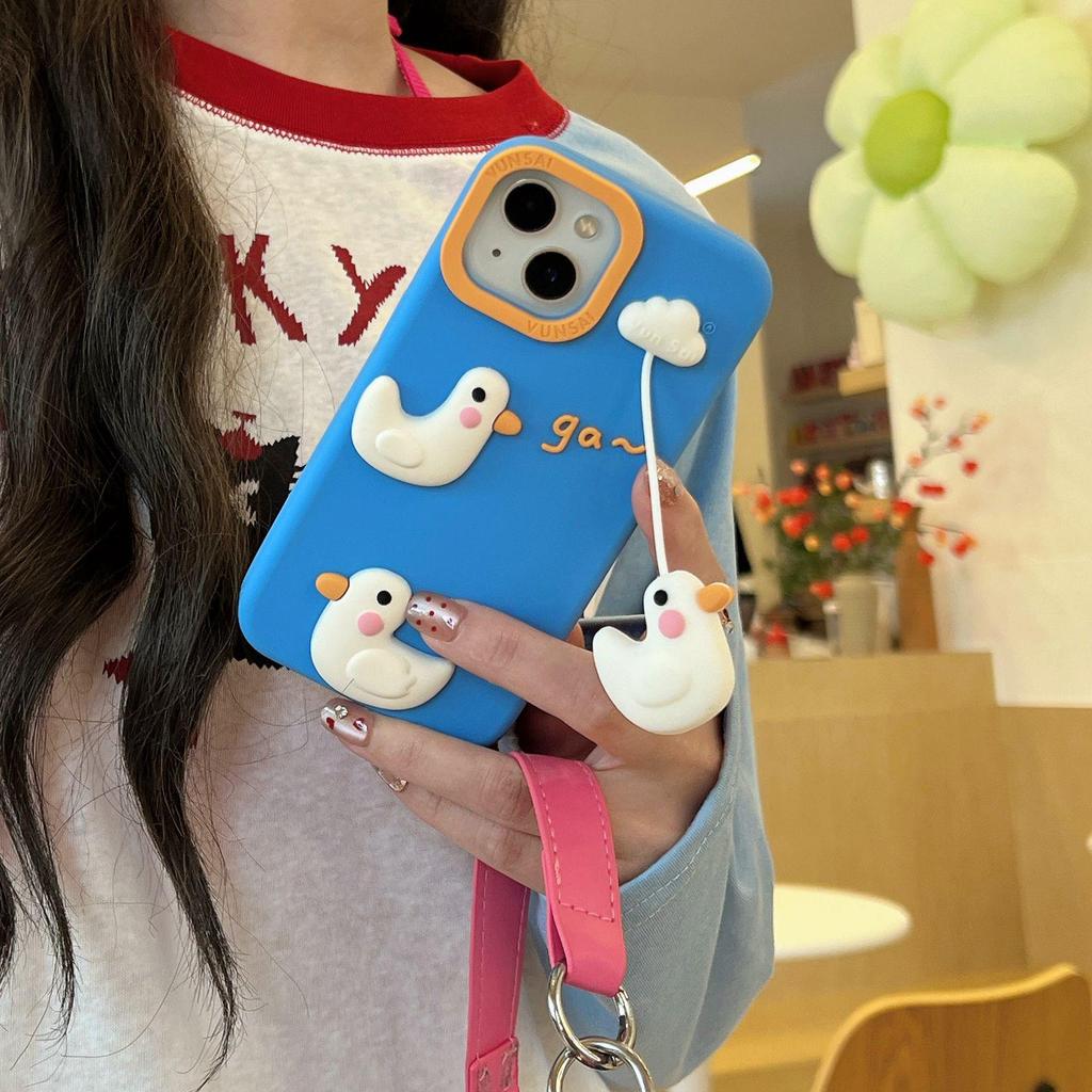 Applicable Apple Cloud 3D Duck Phone Case iPhone 17/16/15/14/13 - Fun, Drop-Proof Protection
