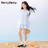 BARRY BANNY Girls' 2026 Spring Jacquard Pleated A-Line Skirt