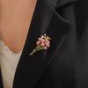 Creative Give You A Bouquet Of Rose Brooches Beautiful Bouquet Pink Enamel Pins Party Office Brooch Pins Gifts For Women Girls