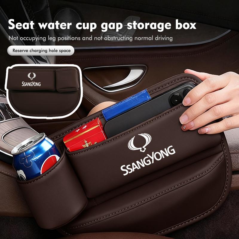For SsangYong Multifunction Car Seat Gap Storage Box Organizer Pocket Cup Holder Interior Accessories Musso Korando Rexton