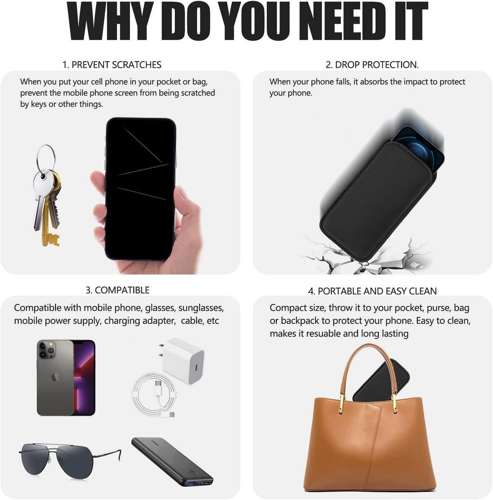 Funda Protectora Universal de Neopreno Bolsa para Teléfono Para iPhone 17 16 15 14 13 Pro Max Samsung Xiaomi Huawei Power Bank Funda a Prueba de Golpes
