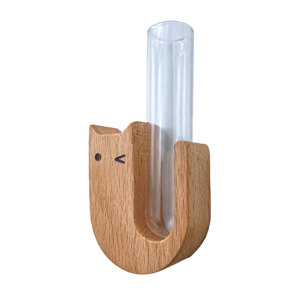 Cat Whisker Jar Mini Wooden Test Tube Vase For Whiskers Cat Whisker Collection Refrigerator Magnet Pet Hair Keepsake Bottles