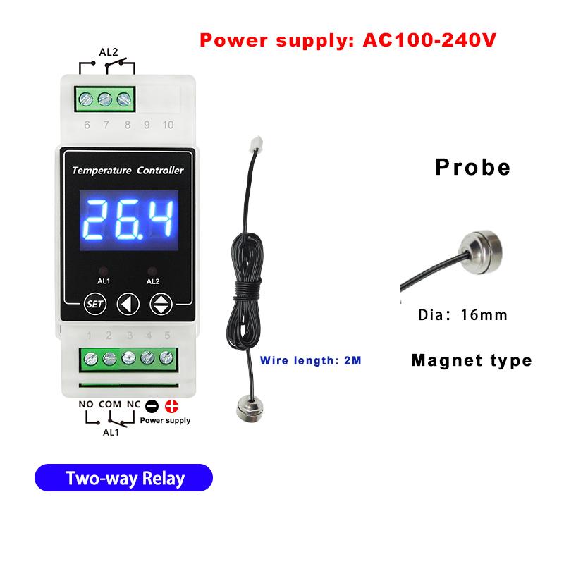 YB103TM din rail thermostat 220V with sensor Electronic thermometer Thermal relay incubator digital meter temperature controller