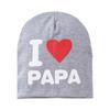 Vår Höst Dubbel Varm Nyfödd Baby Hatt Keps Jag älskar Papa&Mama Bonnet Virkade Prints Spädbarn Flicka Pojke Hatt Mössor Hattar