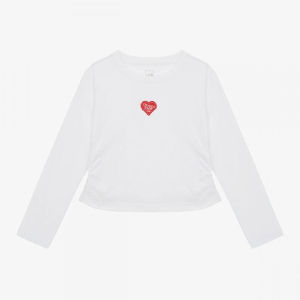 The North Face Girls Long Sleeve Tee White Allison WHITE/110