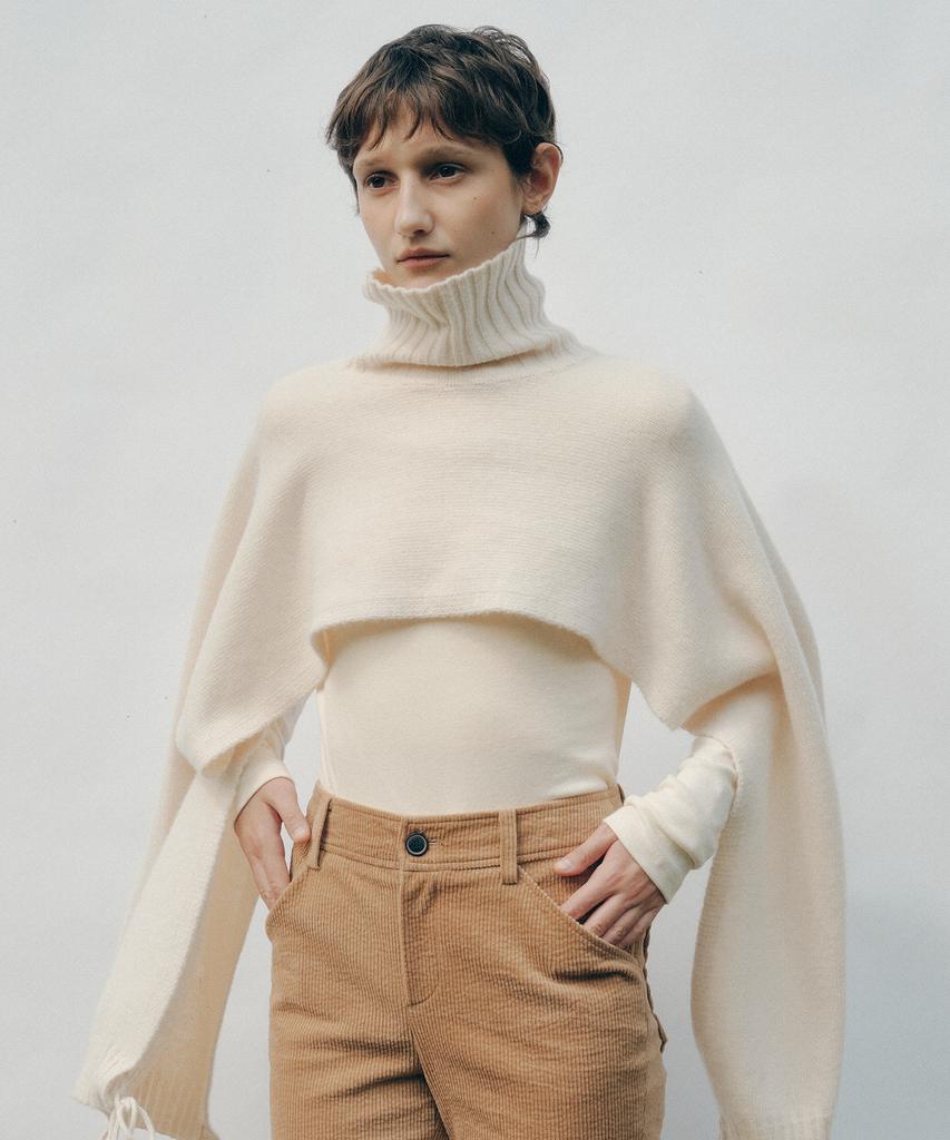 SSEMI Two Way Cashmere Knit Shawl(Iv)