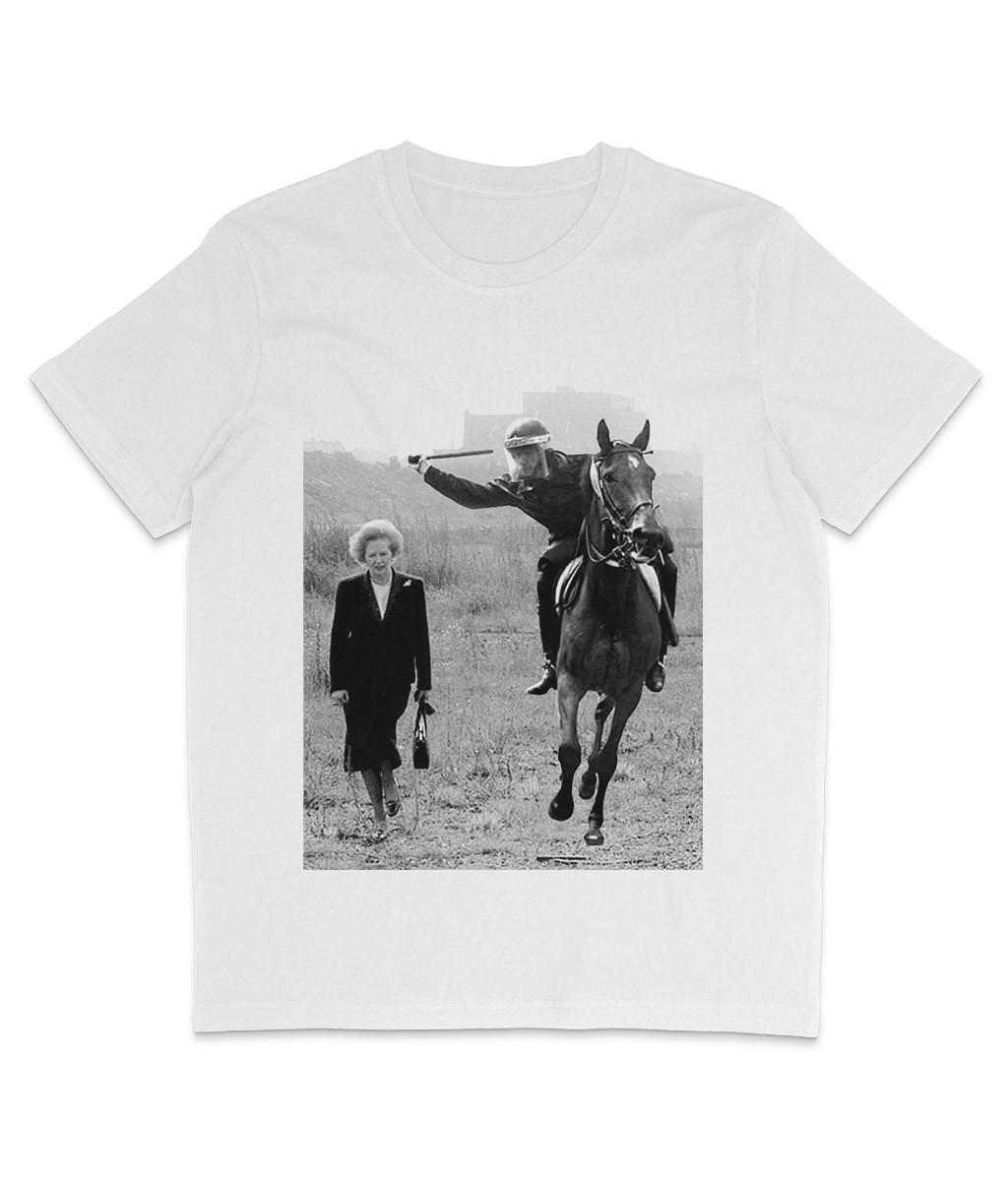 Margaret Thatcher - Police Baton - Version 2 - Organic T-Shirt Mens Womens Tees Top - Miner s Strike S