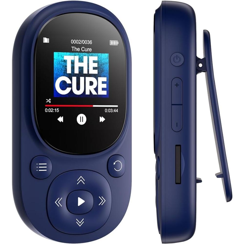 

32 ГБ 64 ГБ клип Mp3-плеер с BT 5.0, звуком без потерь, спортивный MP3-плеер, поддержка FM-радио, запись голоса и TF-карта емкостью до 128 ГБ 32GB синий