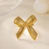 Ribbon Bow Stainless Steel Rings for Women Mama 18K Gold-plated Anti Fading Open Ring Wedding Jewelry Vacation Accessories Gifts