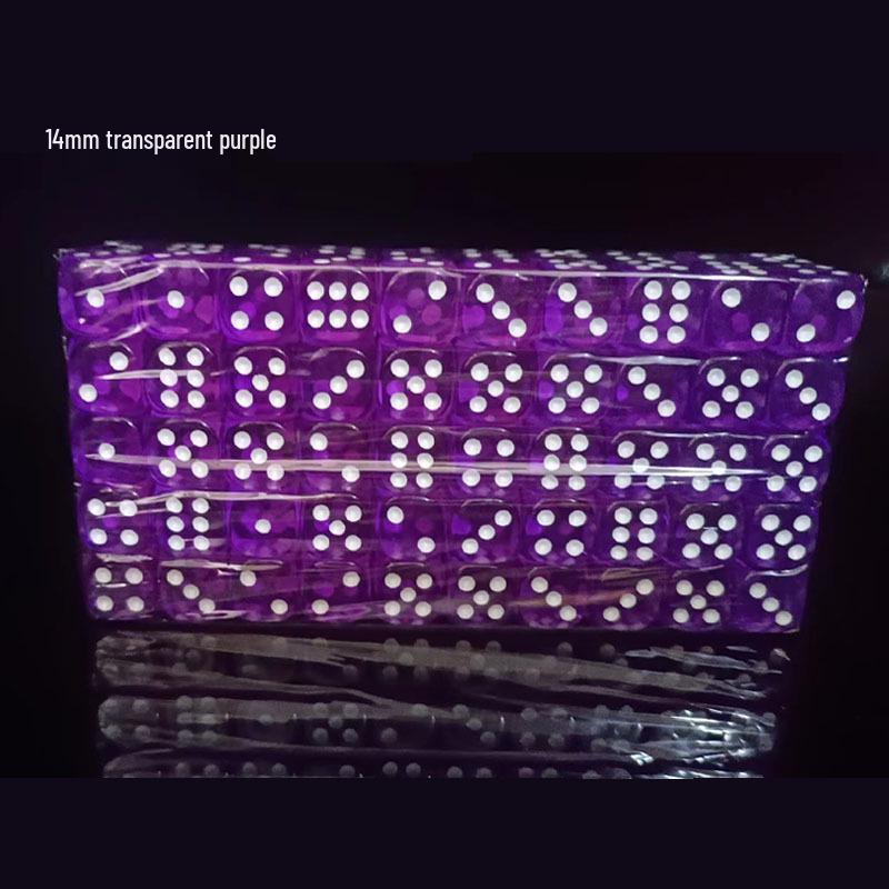14MM Transparent Acrylic Colored Dice with Rounded Corners
